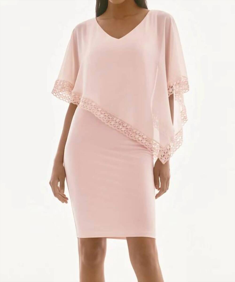 NEW JOSEPH RIBKOFF poncho sheath dress in pink